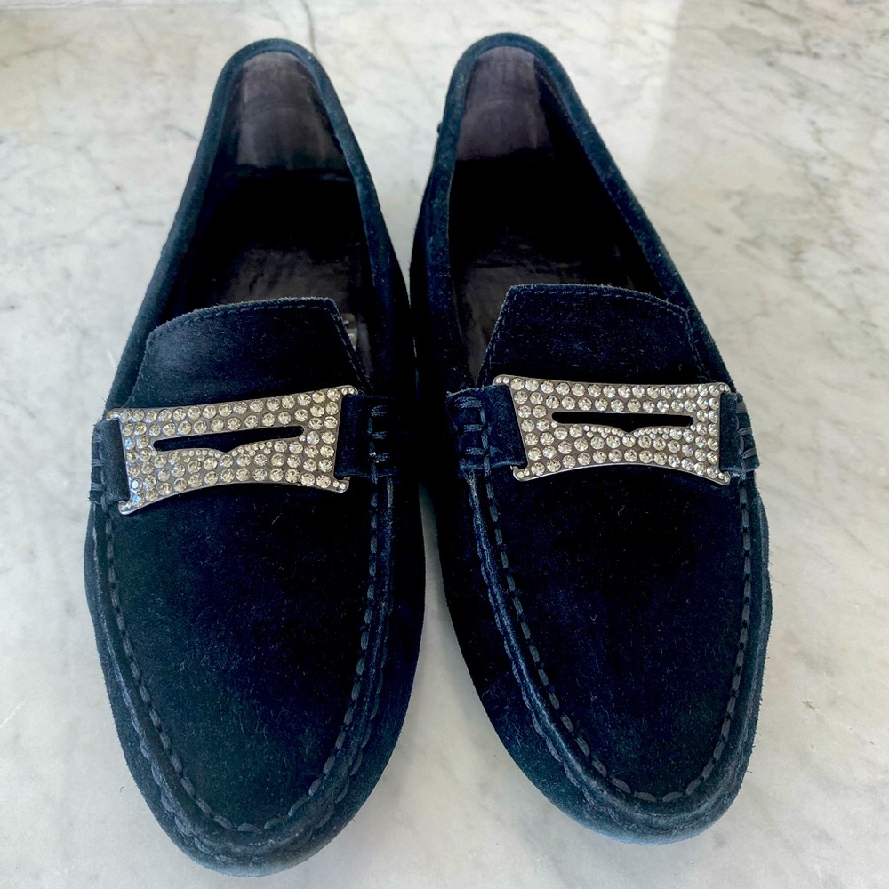 Tod’s Suede Rhinestone loafers